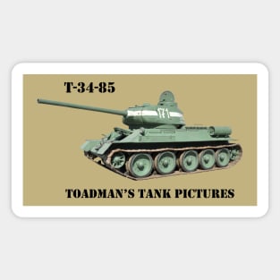 T-34-85 Medium Tank w/Toadman logo blk_txt Magnet